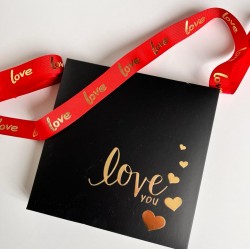 16 Bölmeli Bonbon Çikolata Kutusu Gold Yaldız-Love