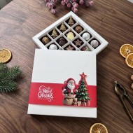 16 Bölmeli Bonbon Çikolata Kutusu-Yılbaşı Şeritli Noel Baba 16 Bölmeli Bonbon Çikolata Kutusu-Yılbaşı Şeritli Noel Baba