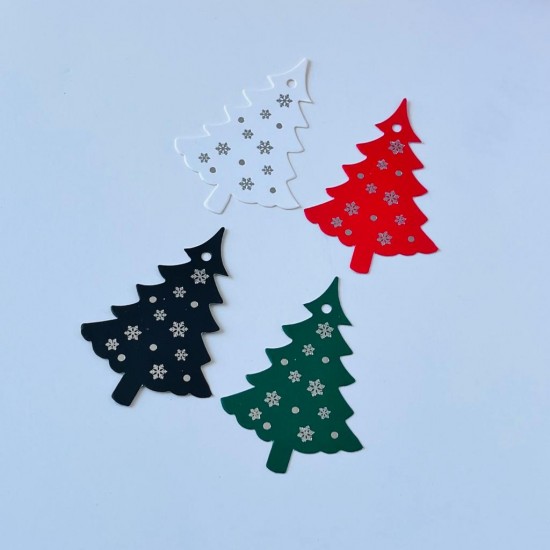 Etiket,Çam Ağacı Gümüş Kartanesi Baskılı