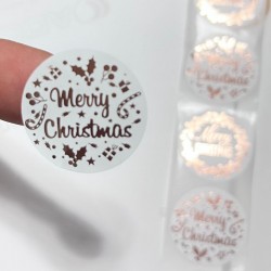 Sticker Yapışkanlı,Yaldız Bronz Merry Christmas Sticker Yapışkanlı,Yaldız Bronz Merry Christmas