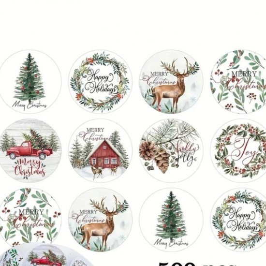 Sticker Yapışkanlı,Noel Karışık Desen