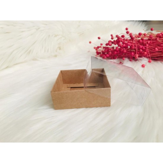 8x8x3 Asetat Kapaklı Kutu Kraft 