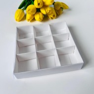 15x15x3 Asetat Kapaklı Kutu (9 Bölmeli)