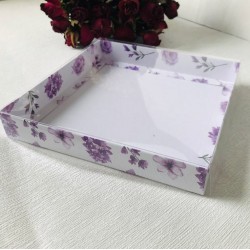 20x20x3 Asetat Kapaklı Karton Kutu 20x20x3 Asetat Kapaklı Karton Kutu