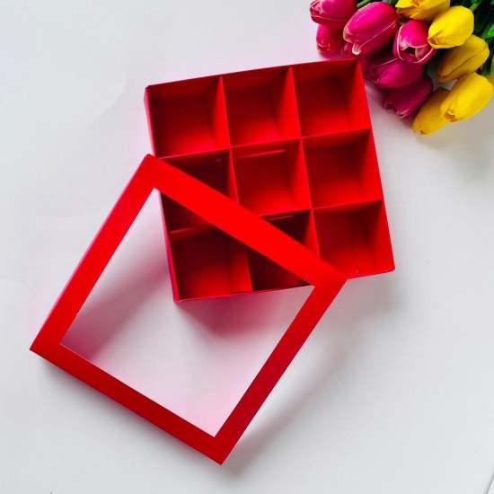 20x20x5 Pencereli Karton Kutu (9 Bölmeli)