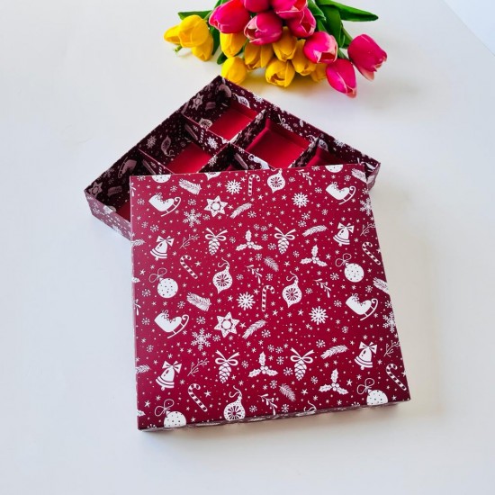 21x21x4 Karton Kutu (9 Bölmeli)