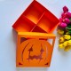 21x21x8 Bal Kabağı Tasarım Halloween Karton Kutu 4 Bölmeli