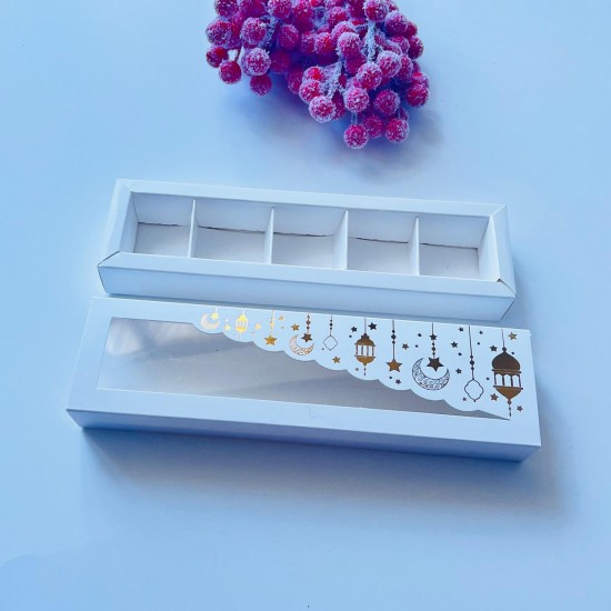 5 Bölmeli Ramazan Temalı Gold Yaldız Çikolata Kutusu