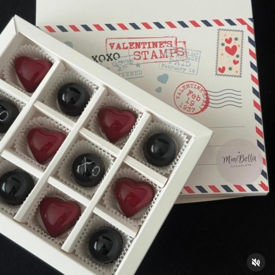 12 Bölmeli Zarf Tasarım Çikolata Kutusu