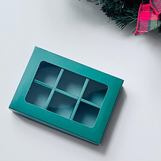 6 Bölmeli Pencereli Bonbon Çikolata Kutusu