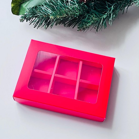 6 Bölmeli Pencereli Bonbon Çikolata Kutusu