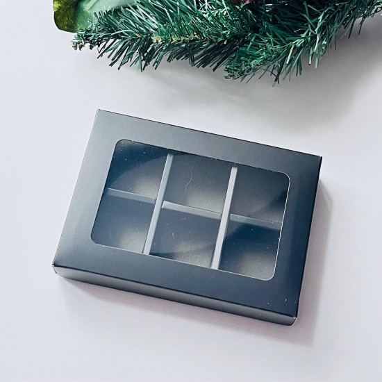 6 Bölmeli Pencereli Bonbon Çikolata Kutusu