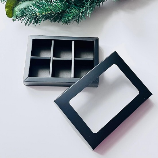 6 Bölmeli Pencereli Bonbon Çikolata Kutusu