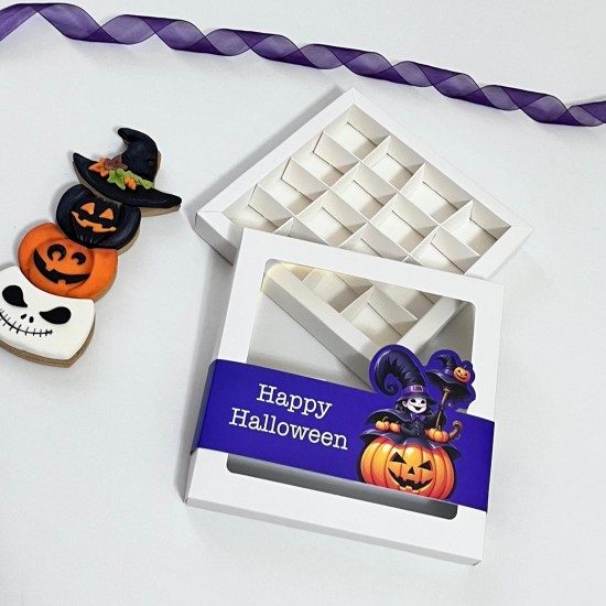 16 Bölmeli Pencereli Çikolata Kutusu-Halloween Temalı 16 Bölmeli Pencereli Çikolata Kutusu-Halloween Temalı