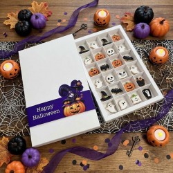 28 Bölmeli Karton Bonbon Çikolata Kutusu-Halloween Şeritli 28 Bölmeli Karton Bonbon Çikolata Kutusu-Halloween Şeritli