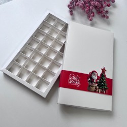28 Bölmeli Bonbon Çikolata Kutusu - Yılbaşı Şeritli Noel Baba 28 Bölmeli Bonbon Çikolata Kutusu - Yılbaşı Şeritli Noel Baba