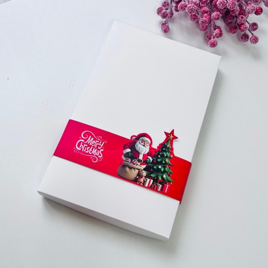 28 Bölmeli Bonbon Çikolata Kutusu - Yılbaşı Şeritli Noel Baba