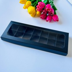 14 Bölmeli Pencereli Çikolata Bonbon Kutusu 14 Bölmeli Pencereli Çikolata Bonbon Kutusu