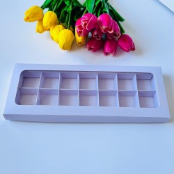 14 Bölmeli Pencereli Çikolata Bonbon Kutusu 14 Bölmeli Pencereli Çikolata Bonbon Kutusu