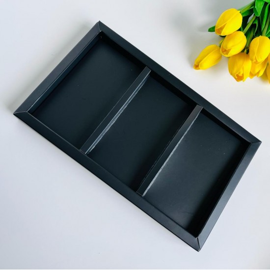 3 Bölmeli Pencereli Tablet Çikolata Kutusu