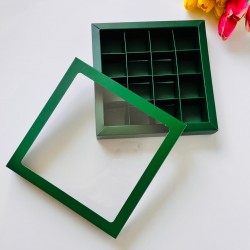 16 Bölmeli Pencereli Bonbon Çikolata Kutusu