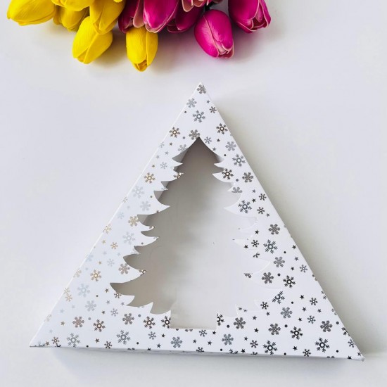 Asetat Pencereli Üçgen Çam Ağacı Tasarım Kutu