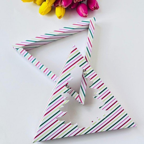 Asetat Pencereli Üçgen Çam Ağacı Tasarım Kutu