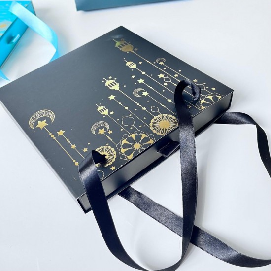 16 Bölmeli Çanta Model Çikolata Kutusu Gold Yaldız Ramazan Temalı