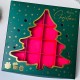 16 Bölmeli Çam Ağacı Tasarım Çikolata Kutusu-Merry Christmas 