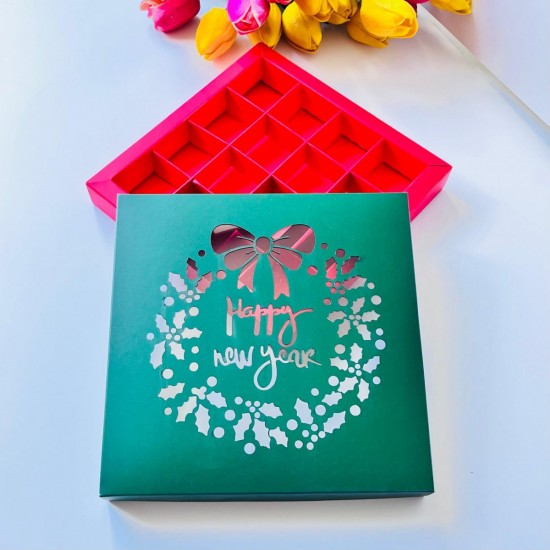 16 Bölmeli Çikolata-Bonbon Kutusu Happy New Year