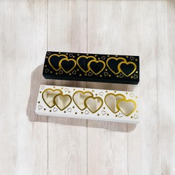 5 Bölmeli Kalp Tasarım Gold Yaldızlı Çikolata Kutusu 