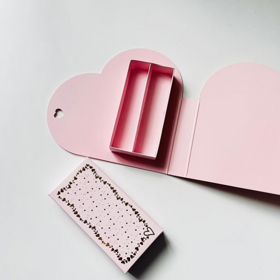 Kalp Tasarım Kutu Pembe (Sert Sıvama Kutu)