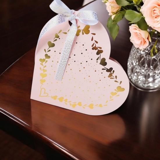 Kalp Tasarım Kutu Pembe (Sert Sıvama Kutu)