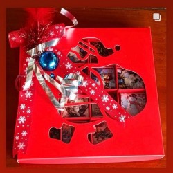 16 Bölmeli Noel Baba Tasarım Bonbon Çikolata Kutusu