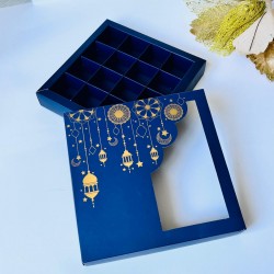 16 Bölmeli Bonbon Çikolata Kutusu Gold Yaldız Ramazan Temalı 16 Bölmeli Bonbon Çikolata Kutusu Gold Yaldız Ramazan Temalı