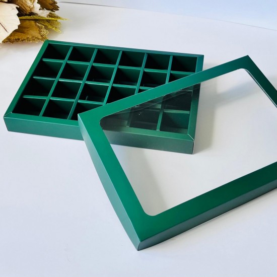 24 Bölmeli Pencereli Bonbon Çikolata Kutusu 