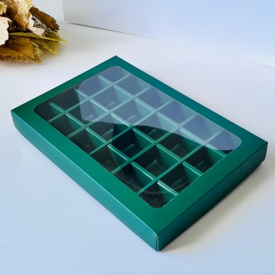 24 Bölmeli Pencereli Bonbon Çikolata Kutusu 