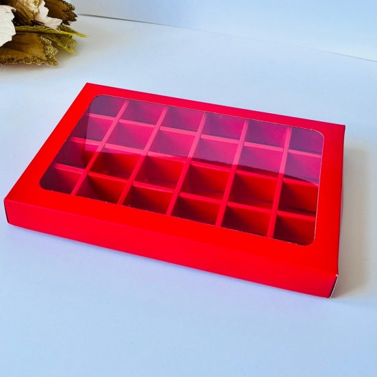 24 Bölmeli Pencereli Bonbon Çikolata Kutusu 