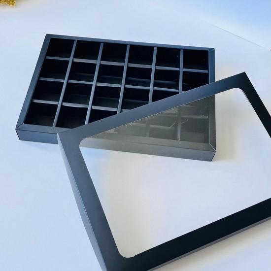 24 Bölmeli Pencereli Bonbon Çikolata Kutusu 