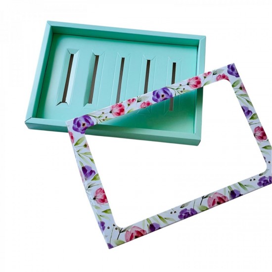 5 Bölmeli Pencereli Stick-Bar Çikolata Kutusu Çiçek Desen 5 Bölmeli Pencereli Stick-Bar Çikolata Kutusu Çiçek Desen