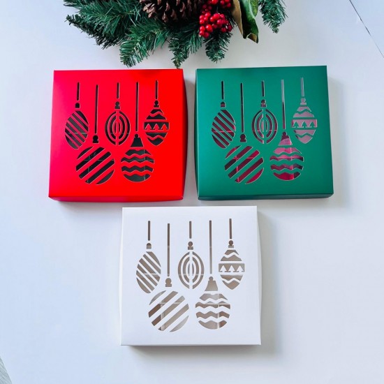 16 Bölmeli Yılbaşı Temalı Tasarım Bonbon Çikolata Kutusu