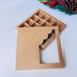 16 Bölmeli Yarım Pencereli Çikolata-Bonbon Kutusu