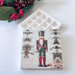 16 Bölmeli Simli Bonbon Çikolata Kutusu-Kurşun Asker