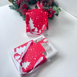 9 Bölmeli Yılbaşı-Geyik Temalı Çanta Model Kutu