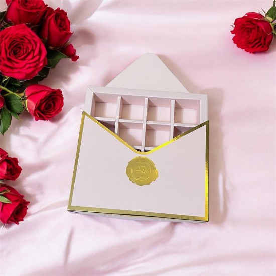 12 Bölmeli Zarf Tasarım Gold Yaldız Kutu 12 Bölmeli Zarf Tasarım Gold Yaldız Kutu