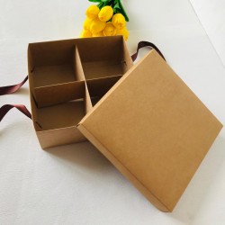 25x25x10 Karton Taşıma Kutusu-4 Bölmeli