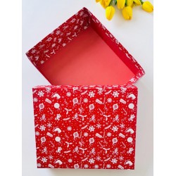 25x30x9 Karton Kutu Yılbaşı Desen
