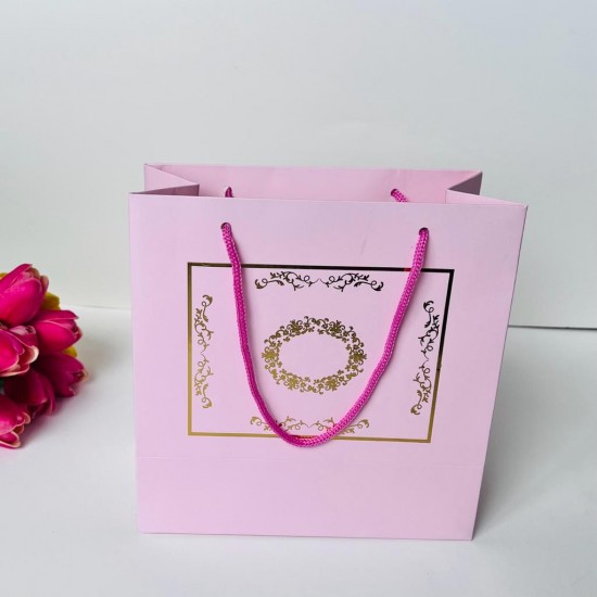 Karton Çanta Pembe Gold Yaldız Desen Karton Çanta Pembe Gold Yaldız Desen