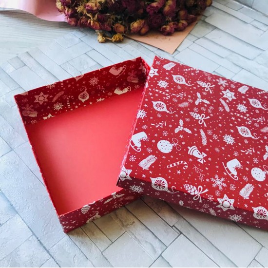 20x20x5 Karton Kutu Yılbaşı 