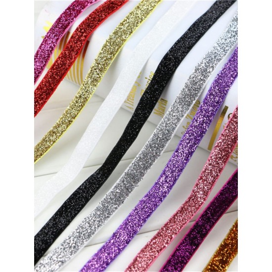 Simli 1 cm Kadife Kurdele